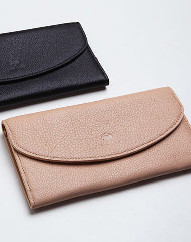 Leather Cute Womens Long Slim Wallet Bifold Long Wallet Purse For Women