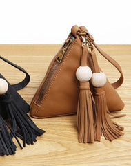 Genuine Leather Trigone Coin Key Wallet Zipper Clutch Wallet Triangle Coin Change Wallet Purse For Women