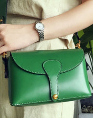 Genuine Leather Cute Brown Small Crossbody Bag Shoulder Bag Women Girl Fashion Leather Purse