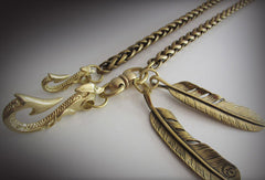 Brass biker trucker dragon hook wallet Chain for chain wallet biker wallet trucker wallets - EverHandmade