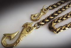 Brass biker trucker dragon hook wallet Chain for chain wallet biker wallet trucker wallets - EverHandmade