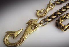 Brass biker trucker dragon hook wallet Chain for chain wallet biker wallet trucker wallets - EverHandmade