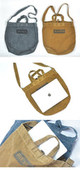 Vintage Canvas Mens Womens Yellow Denim Bag Shoulder Tote Bag Messenger Bag Blue HandBag For Men and Women