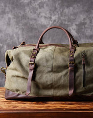 military green duffle bag Green Canvas Duffle Bag Waxed Canvas Duffle Bag Canvas and Leather Duffle Bag Weekender Duffle Bag