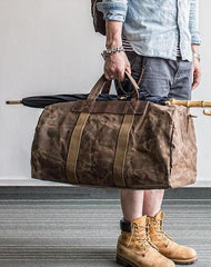 Canvas Mens Weekender Bag Travel Bag Duffle Bags Overnight Bag Holdall Bag for men