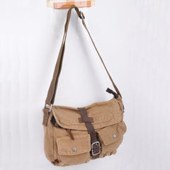 Canvas Black Mens 10 inches Postman Bag Canvas Messenger Bags Khaki Courier Bag For Men