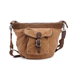 Canvas Black Mens Barrel Sling Bag Green Chest Bag Side Bag Bucket One Shoulder Backpack For Men