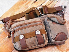 Canvas Mens Chest Bag Khaki Waist Bag Black Canvas Fanny Pack For Men