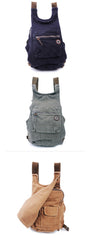 Canvas Dark Blue Mens Hiking Backpack School Backpack Green College Backpack For Men