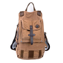 Canvas Black Mens Hiking Backpack Large Khaki School Backpack Canvas Travel Backpack For Men