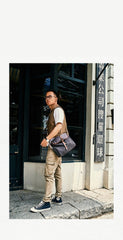 Fashion Canvas Mens Side Bag Canvas Messenger Bags Canvas Satchel Courier Bag for Men