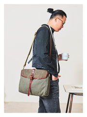 Fashion Canvas Mens Side Bag Canvas Messenger Bags Canvas Satchel Courier Bag for Men