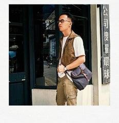 Fashion Canvas Mens Side Bag Canvas Messenger Bags Canvas Satchel Courier Bag for Men