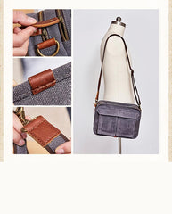 Canvas Cool Mens Small Square Side Bag Canvas Messenger Bags Canvas Travel Courier Bags for Men