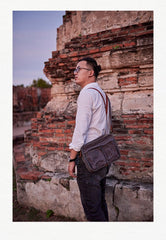 Canvas Cool Mens Small Square Side Bag Canvas Messenger Bags Canvas Travel Courier Bags for Men