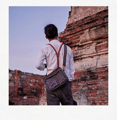 Canvas Cool Mens Small Square Side Bag Canvas Messenger Bags Canvas Travel Courier Bags for Men
