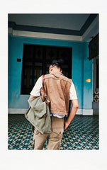 Canvas Mens 14 inches Side Bags Canvas Satchel Messenger Bags Canvas Travel Courier Bag for Men