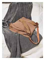 Canvas Mens 14 inches Side Bags Canvas Satchel Messenger Bags Canvas Travel Courier Bag for Men