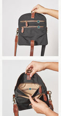 Cool Canvas Leather Mens Messenger Shoulder Bag Small Canvas Side Bag Courier Bags for Men
