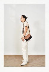 Cool Canvas Leather Mens Messenger Shoulder Bag Small Canvas Side Bag Courier Bags for Men