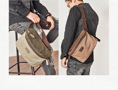 Canvas Mens Messenger Bag Canvas Side Bag Saddle Canvas Courier Bag for Men