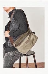 Canvas Mens Messenger Bag Canvas Side Bag Saddle Canvas Courier Bag for Men
