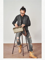 Canvas Mens Messenger Bag Canvas Side Bag Saddle Canvas Courier Bag for Men