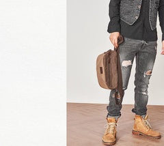 Canvas Mens Messenger Bag Canvas Side Bag Saddle Canvas Courier Bag for Men