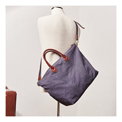 Cool Canvas Leather Mens Tote Bag 15'' Messenger Bags Handbag Canvas Tote Shoulder Bag for Men Women