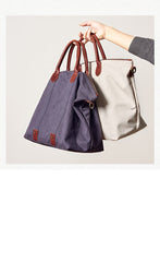 Cool Canvas Leather Mens Tote Bag 15'' Messenger Bags Handbag Canvas Tote Shoulder Bag for Men Women