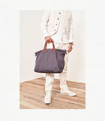 Cool Canvas Leather Mens Tote Bag 15'' Messenger Bags Handbag Canvas Tote Shoulder Bag for Men Women