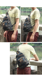 Blue Jean Mens Large Sling Bag