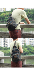Blue Jean Mens Large Sling Bag