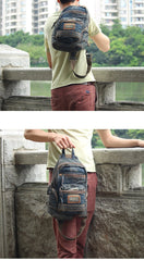 Blue Jean Mens Large Sling Bag