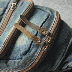 Jean Vintage Blue Mens Sling Bag Chest Bags Jean One Shoulder Backpack For Men