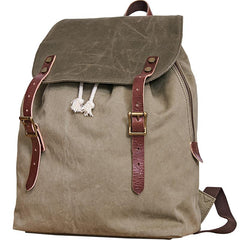 Canvas Mens Womens Backpack Green Travel Rucksack Satchel Backpack Canvas School Backpack for Men