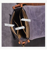 Canvas Mens Vertical Messenger Shoulder Bag Green Waxed Canvas Small Side Bag Courier Bag for Men