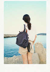 Pink Canvas Mens Womens Cube Rucksack Satchel Backpack Canvas School Backpack for Men Women