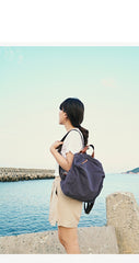 Pink Canvas Mens Womens Cube Rucksack Satchel Backpack Canvas School Backpack for Men Women