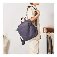Pink Canvas Mens Womens Cube Rucksack Satchel Backpack Canvas School Backpack for Men Women