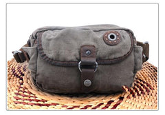 Canvas Mens Chest Bag Khaki Waist Bag Black Canvas Fanny Pack Shoulder Bag For Men