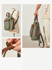 Canvas Mens Backpacks Canvas Green Satchel Backpack Canvas Computer Backpack for Men