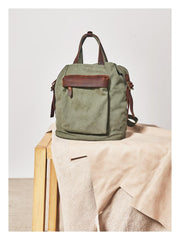 Canvas Mens Backpacks Canvas Green Satchel Backpack Canvas Computer Backpack for Men