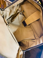 Waxed Canvas Leather Mens Backpack 14 inches Canvas Travel Backpack Canvas Computer Backpack for Men