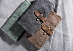 Canvas Leather Long Wallets for men Bifold Vintage Men Long Wallet