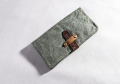 Canvas Leather Long Wallets for men Bifold Vintage Men Long Wallet