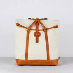 Canvas Leather Mens Backpack Travel Backpacks Laptop Backpack for men
