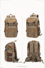 Brown CANVAS WATERPROOF MENS 15'' CANON CAMERA BACKPACK LARGE NIKON CAMERA BAG DSLR CAMERA BAG FOR MEN