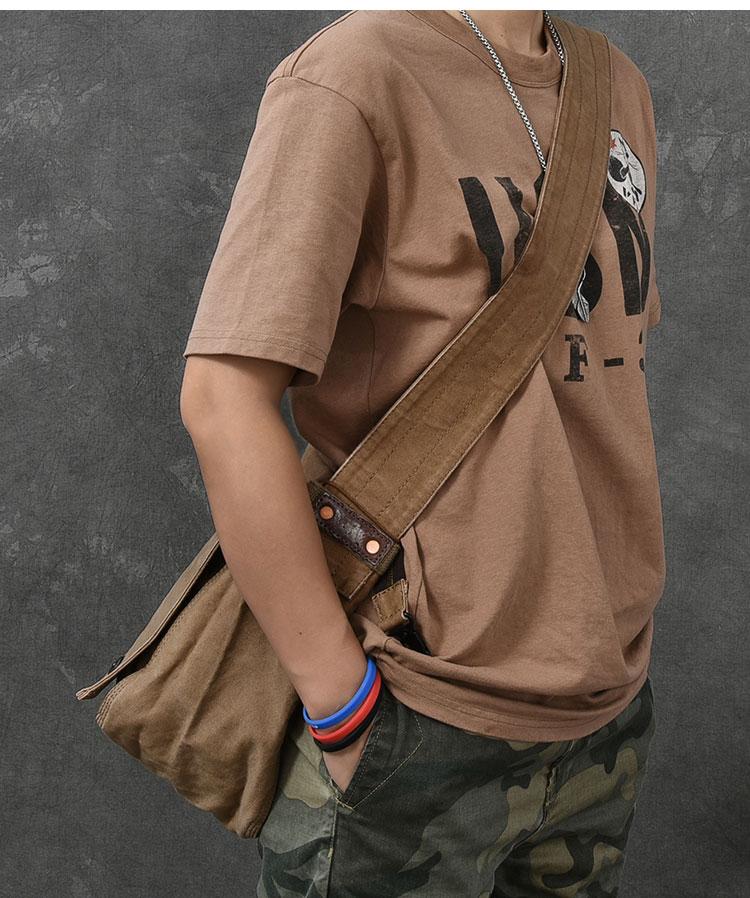 Mens canvas crossbody bag sales