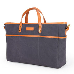 Canvas Leather Mens Simple Portable Caramel Tote Bag Shoulder Bag Army Green Diagonal Bag for Men